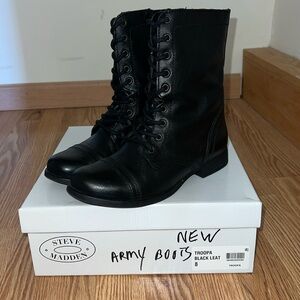 Women’s Steve Madden Army Boots Black Size 8 Worn Once